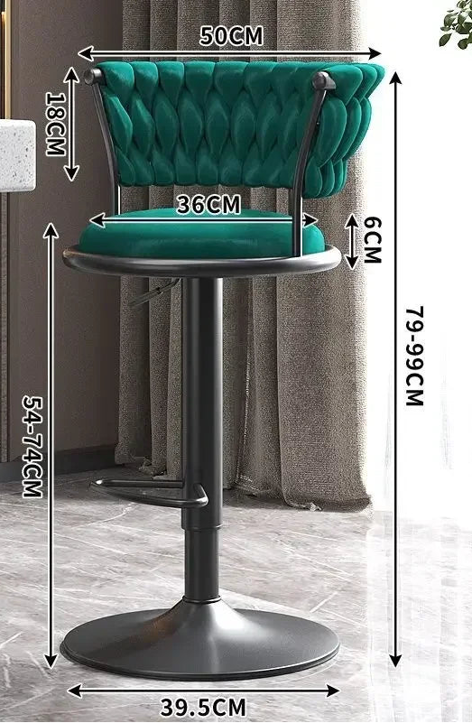 Tabouret de bar vintage vert noir