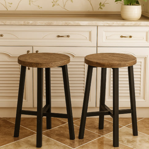 Tabouret vintage salle à manger en bois