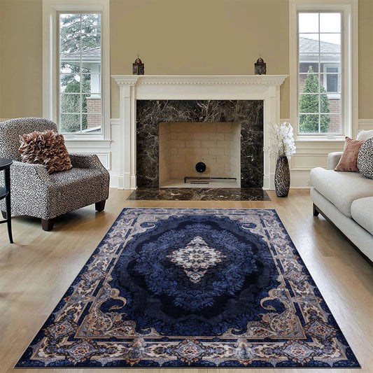 Tapis bleu vintage