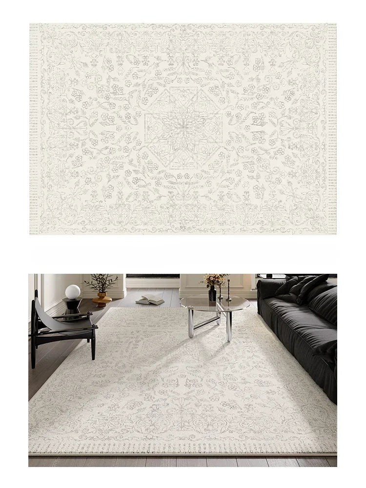 Tapis gris vintage fond blanc