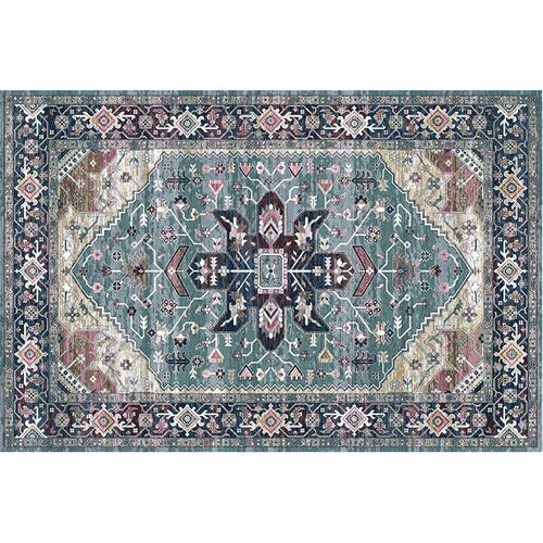 Tapis salon vintage bleu berbere