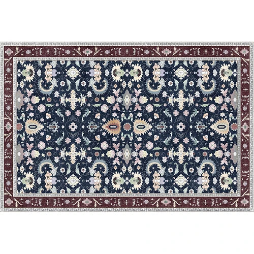 Tapis salon vintage bleu marine