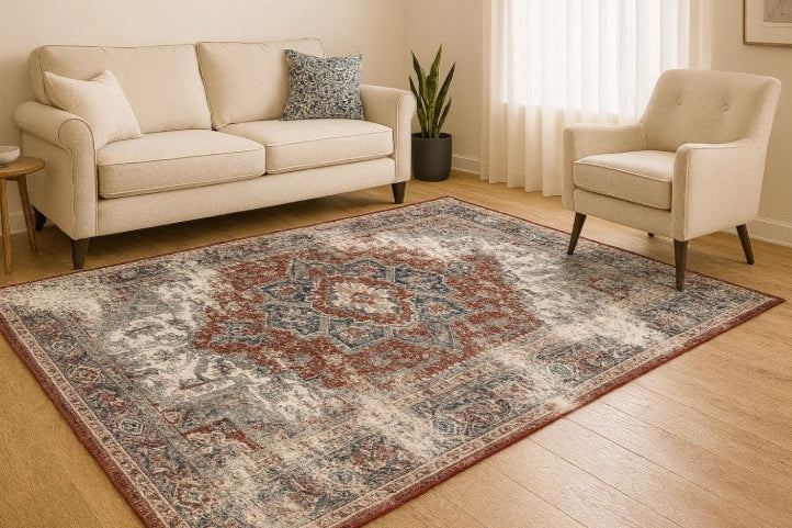 Tapis salon vintage parquet