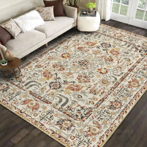 Tapis salon vintage parquet foncé