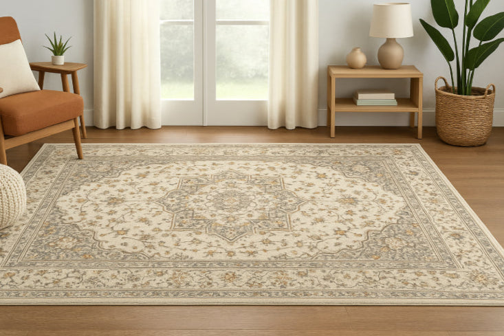 Tapis vintage beige balcon