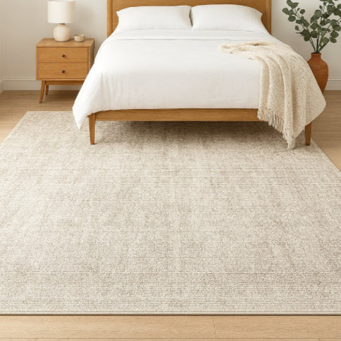Tapis vintage beige plante vert