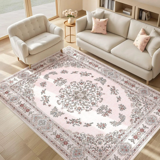 Tapis vintage rose
