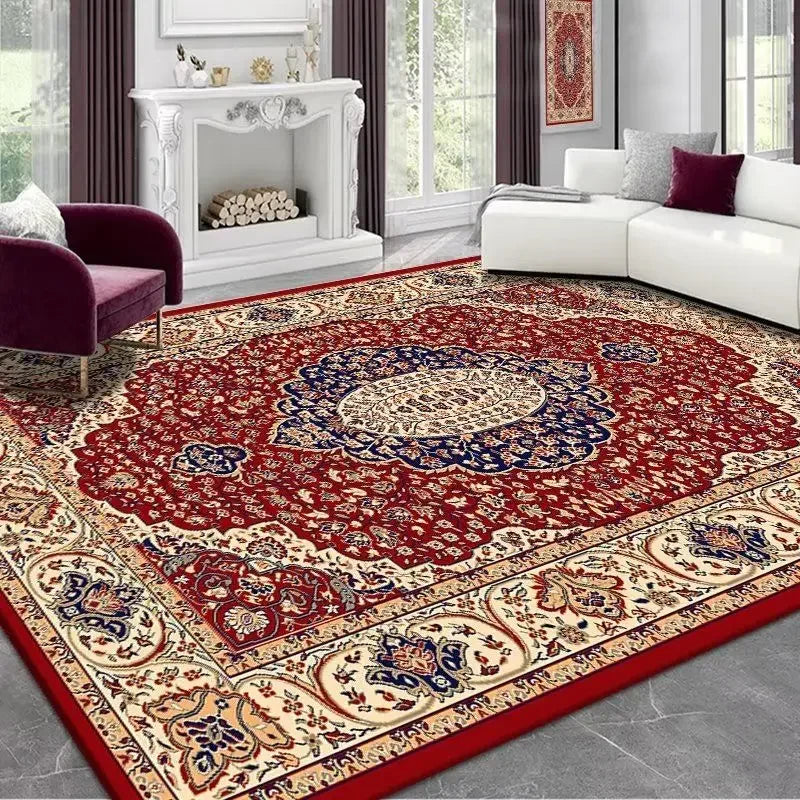 Tapis vintage rouge bleu