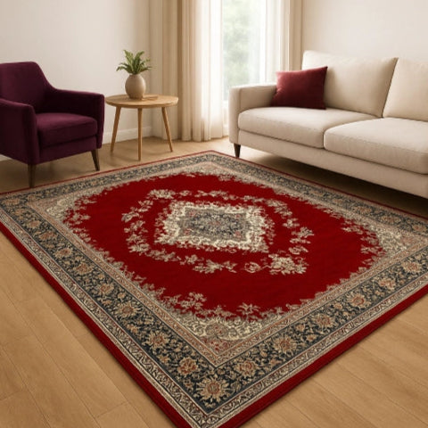 Tapis vintage rouge fauteuils  mauve
