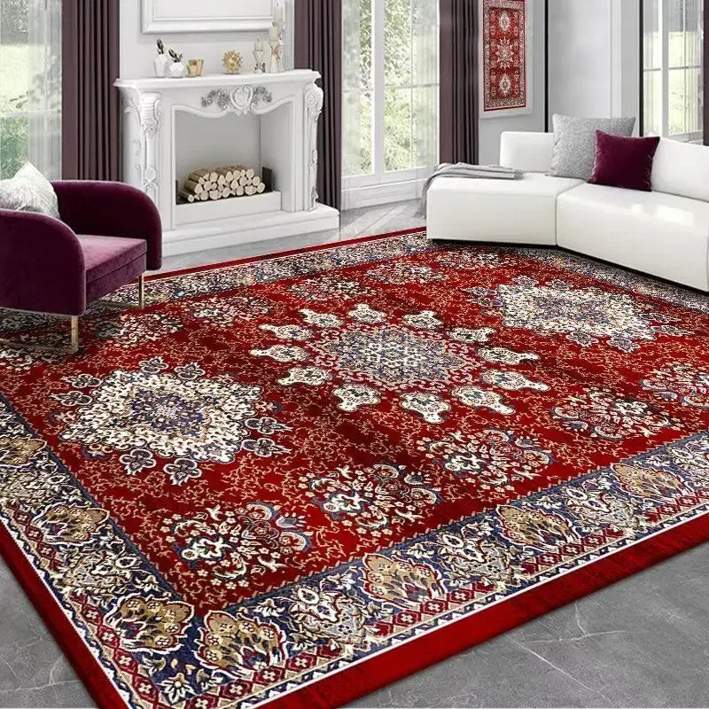 Tapis vintage rouge motif