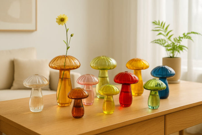 Vase vintage année 50 couleurs vert rouge