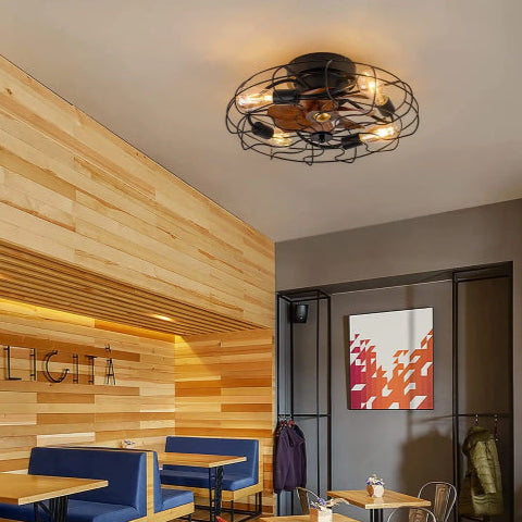 Ventilateur plafond vintage industriel restaurant