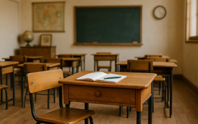 bureau enfant vintage fond classe