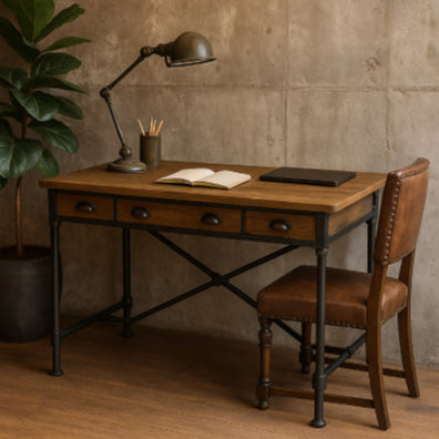 bureau industriel vintage ciment