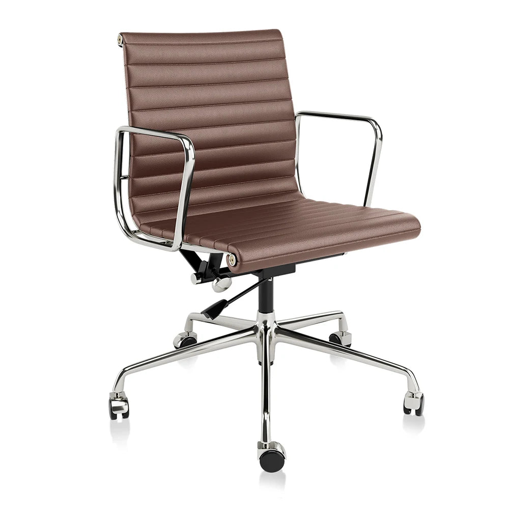 chaise de bureau vintage industrielle marron