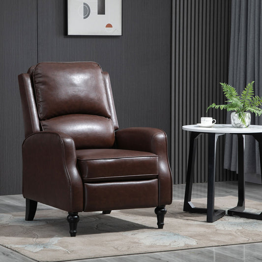 fauteuil en cuir marron vintage