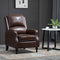 fauteuil en cuir marron vintage