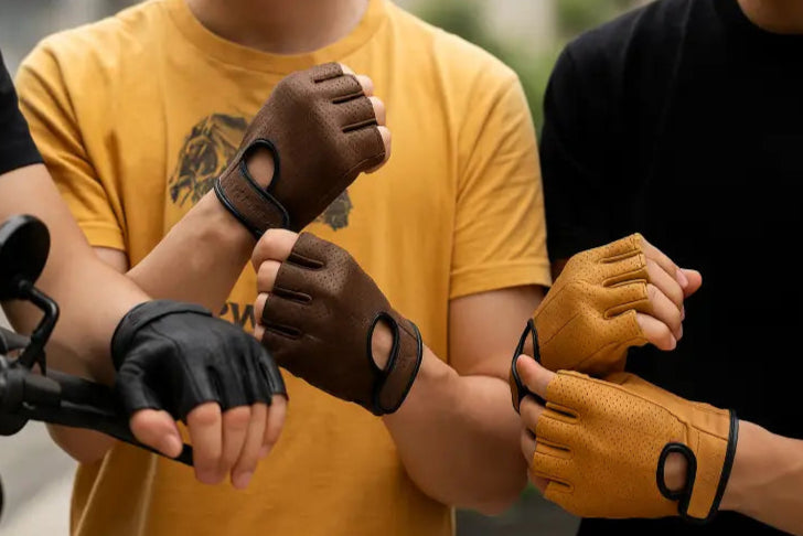 gants moto vintagé d'été amis