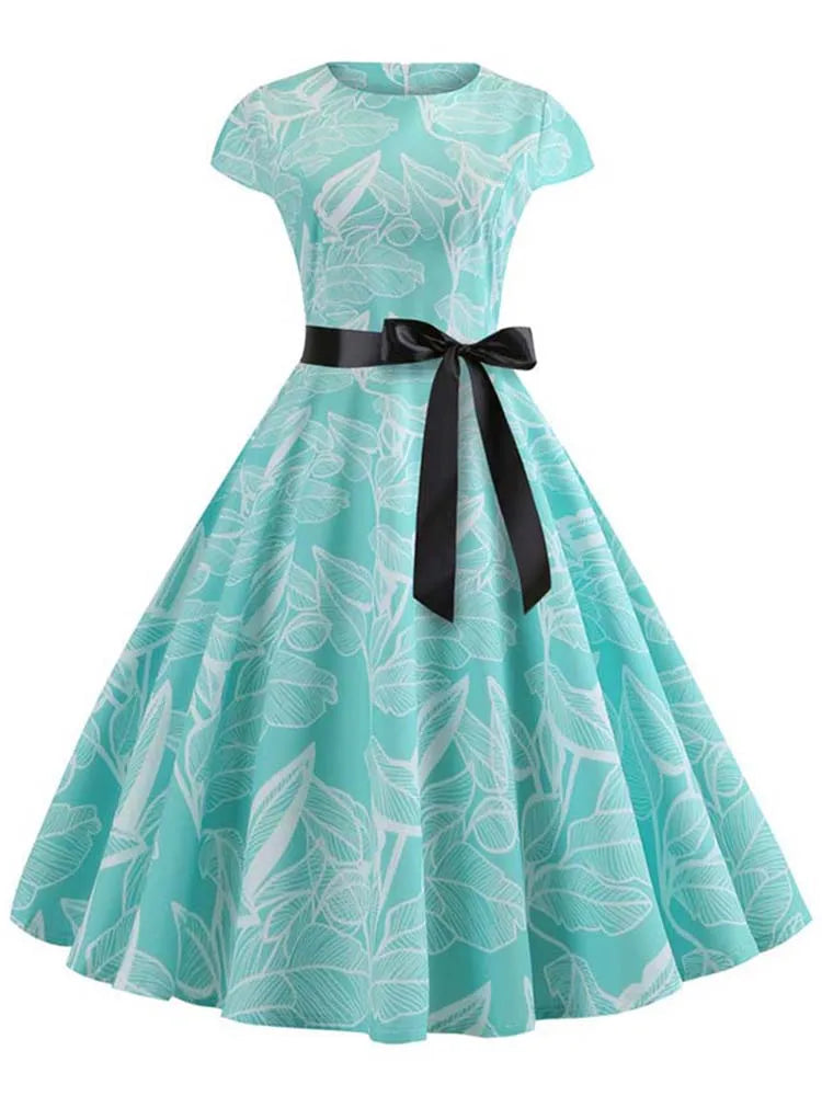 robe année 60 vintage bleu turquoise
