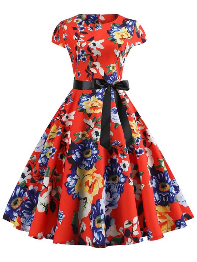 robe année 60 vintage rouge coloré