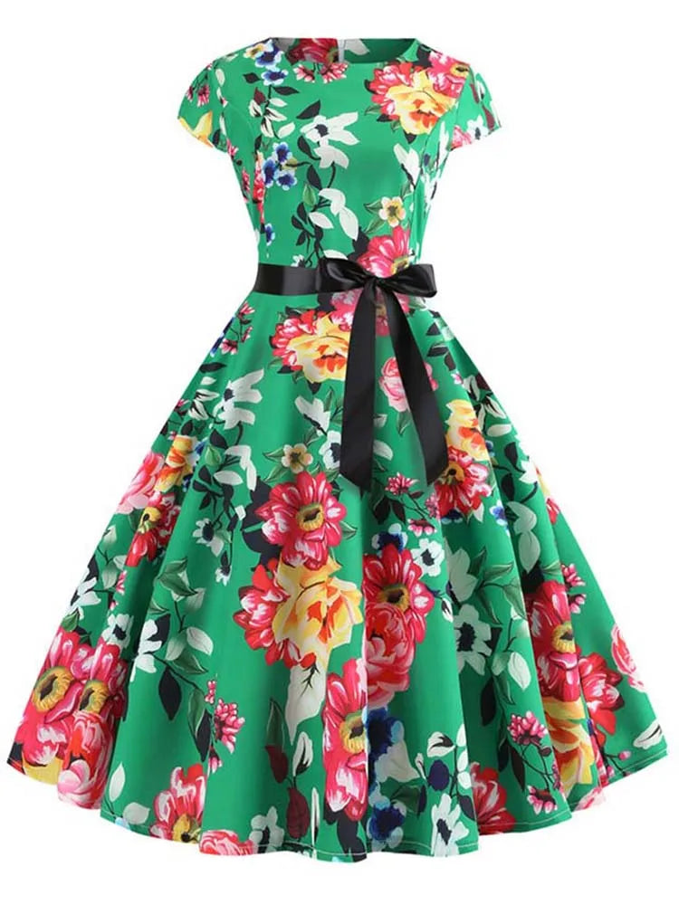 robe année 60 vintage vert rétro
