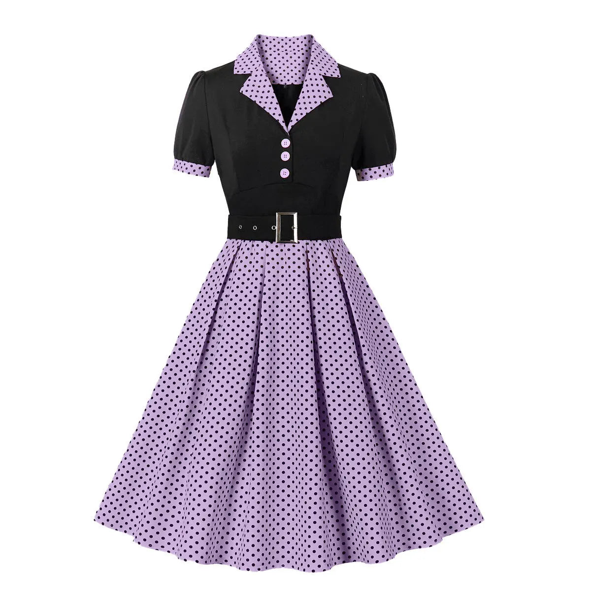 robe vintage petit pois violet