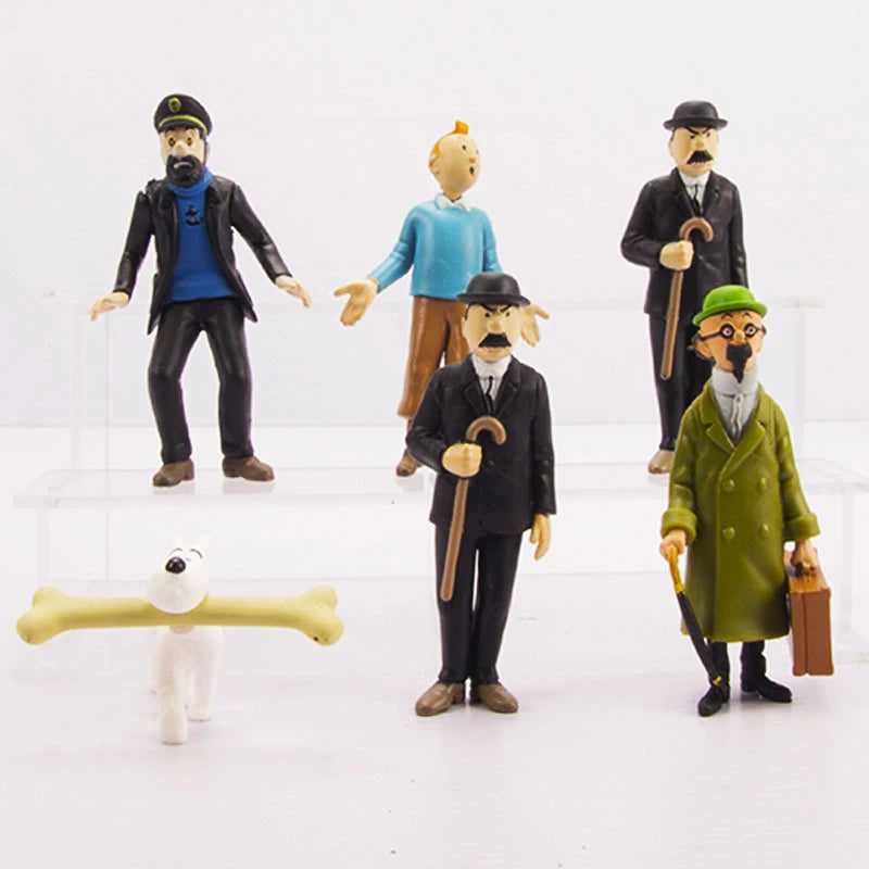 6 figurines Tintin vintage