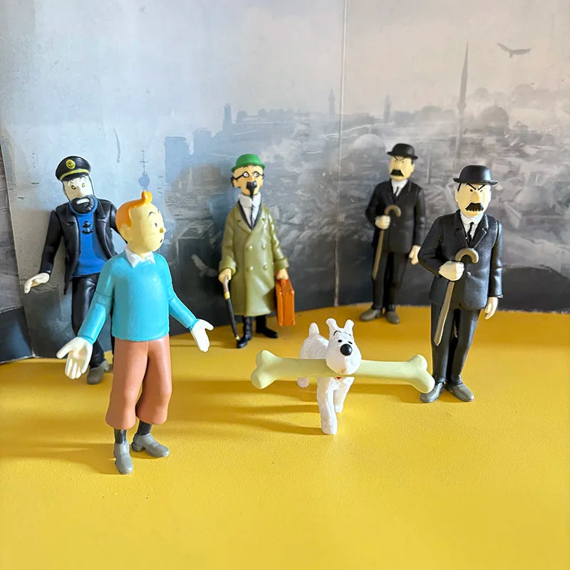 6 figurines Tintin vintage 8 cm