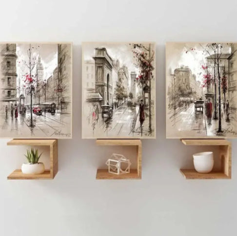Affiche 3 parties vintage deco 