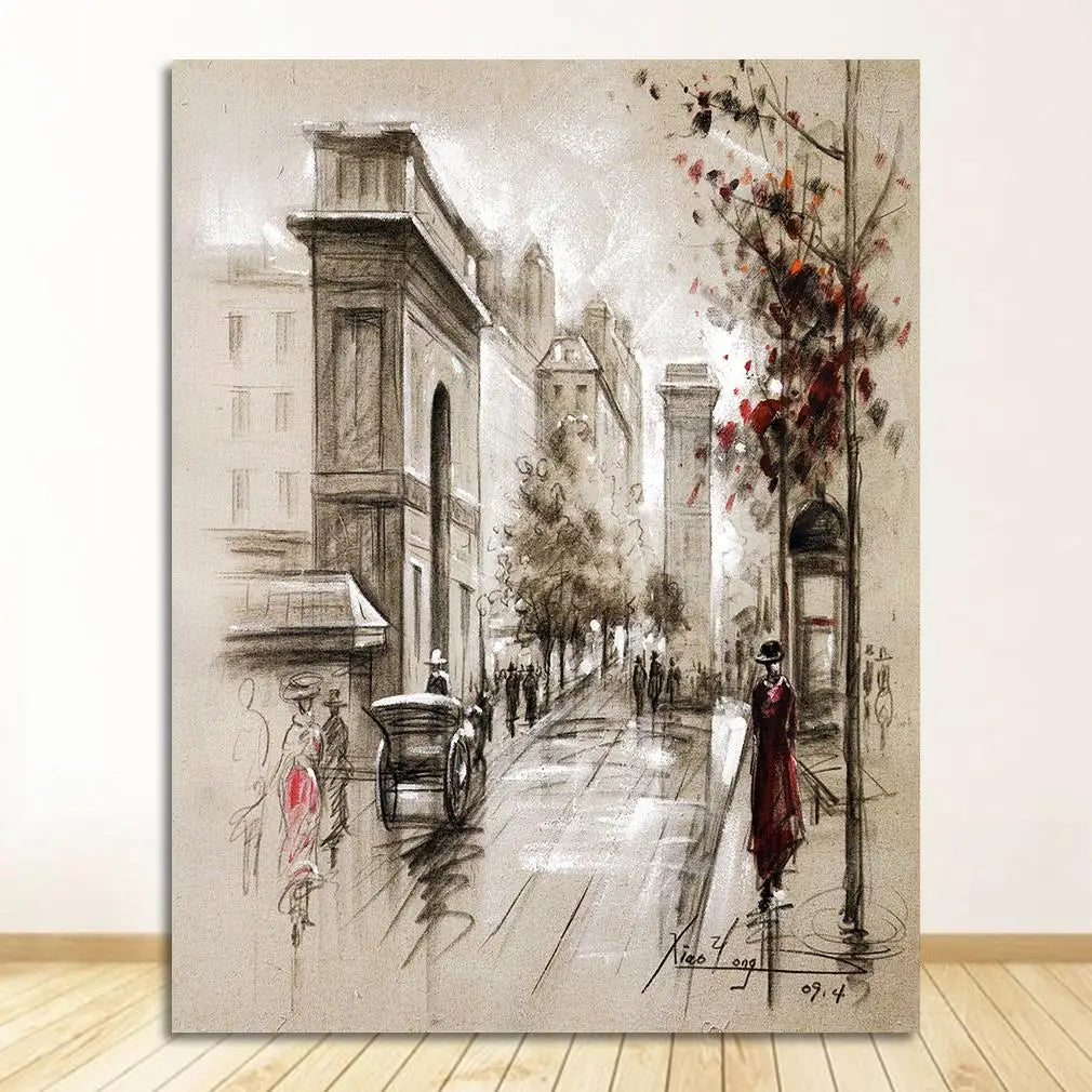 Affiche 3 parties vintage rue
