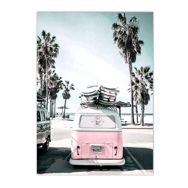 Affiche bord de mer vintage van