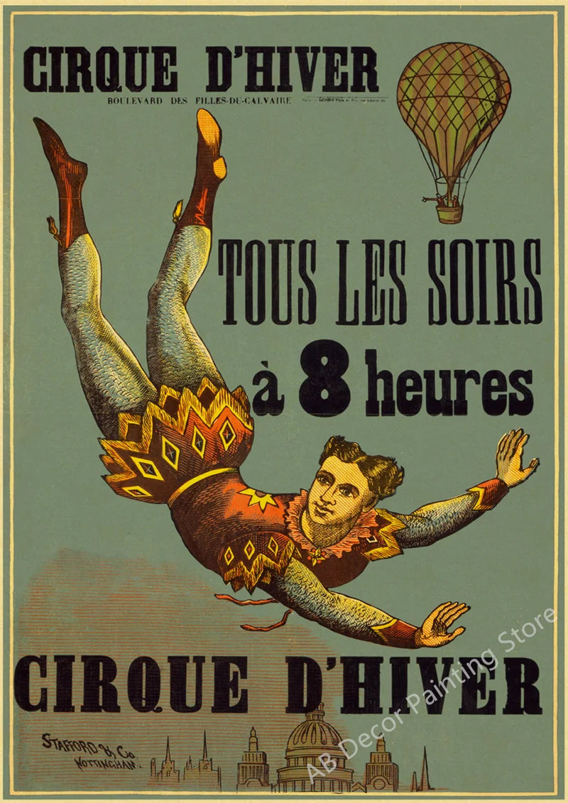 Affiche cirque vintage cirque hiver