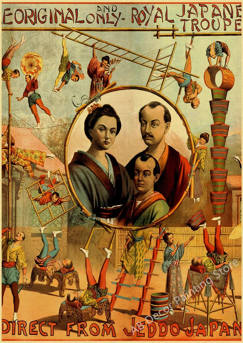 Affiche cirque vintage japan
