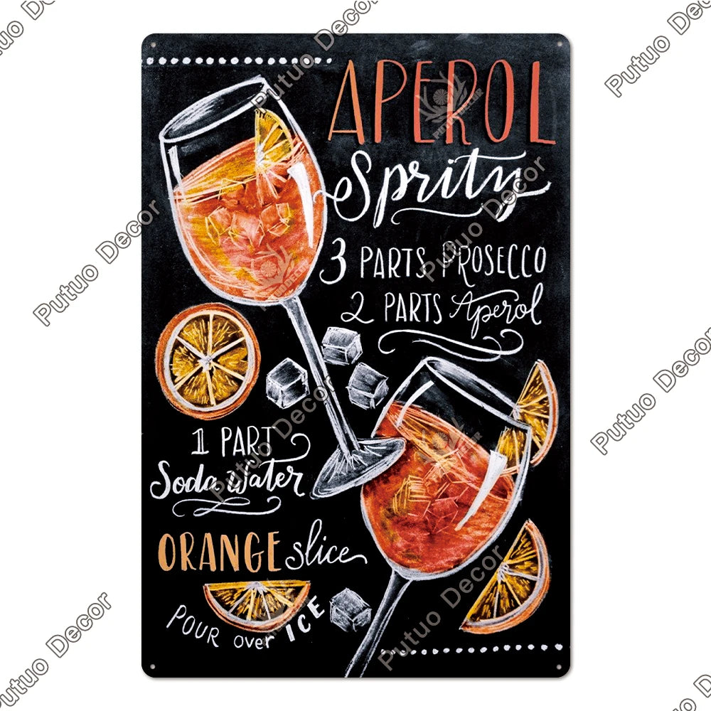 Affiche cocktail vintage orange 