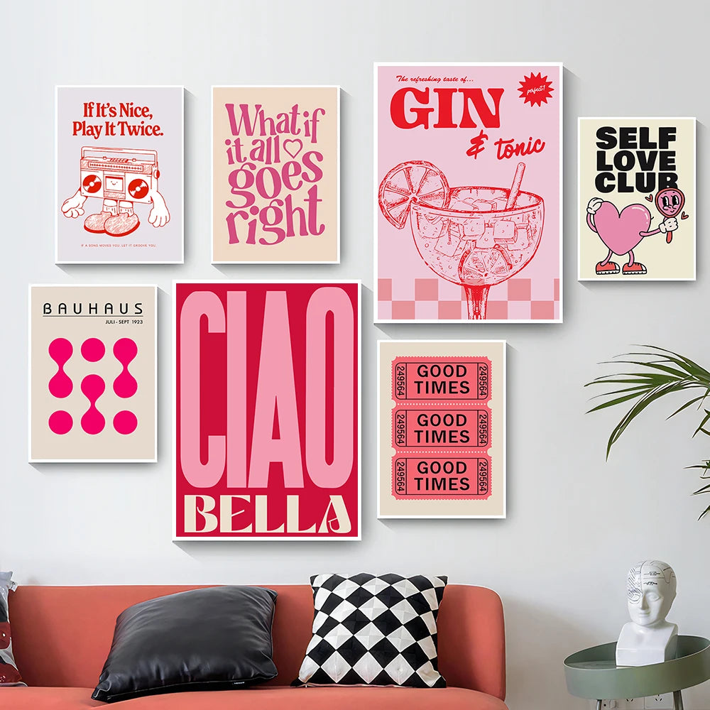 Affiche colorée vintage