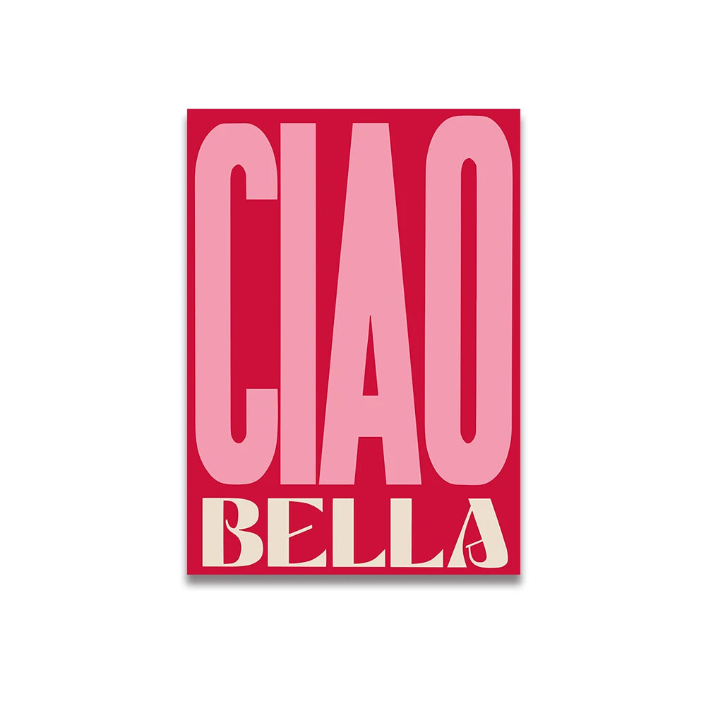 Affiche colorée vintage ciao