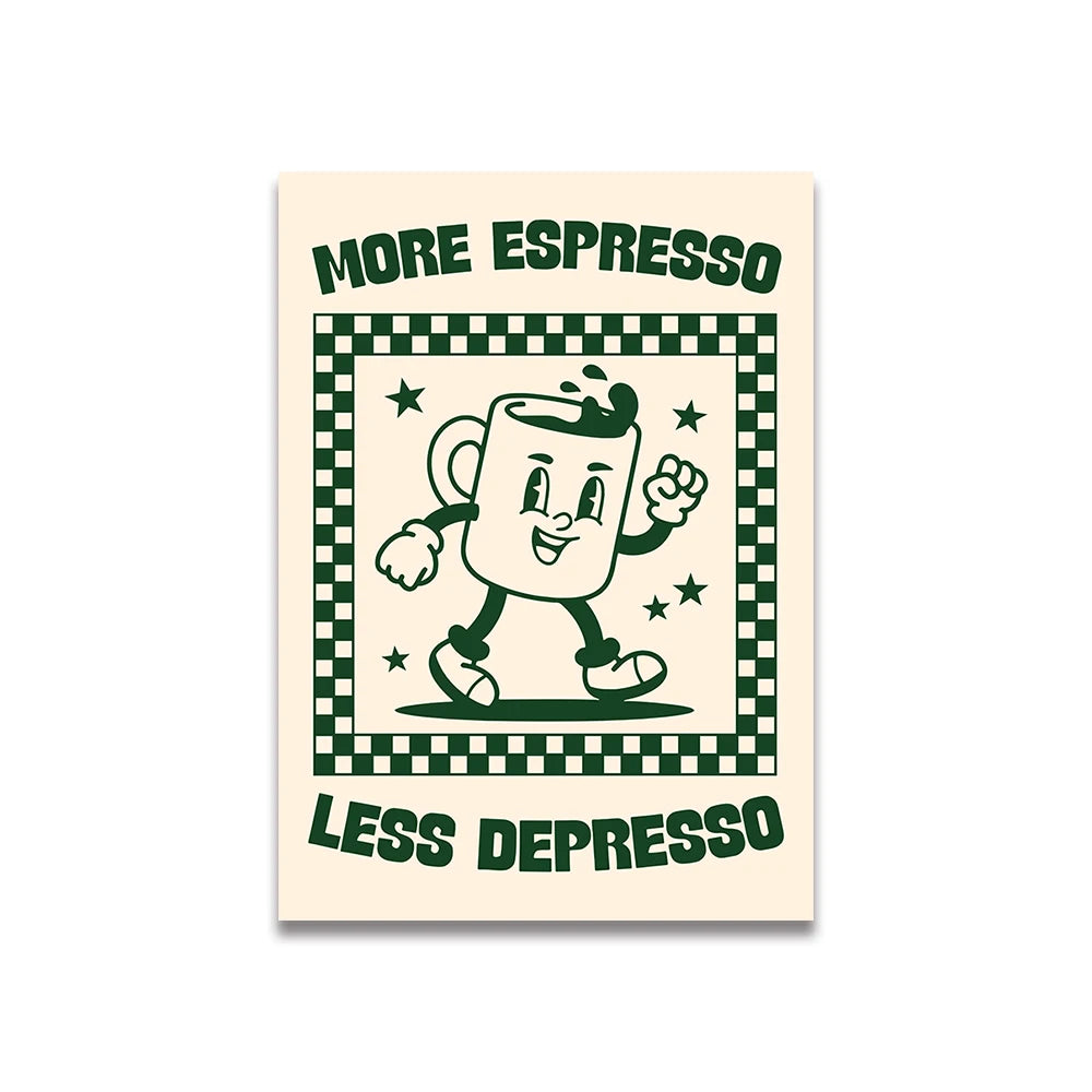 Affiche colorée vintage espresso