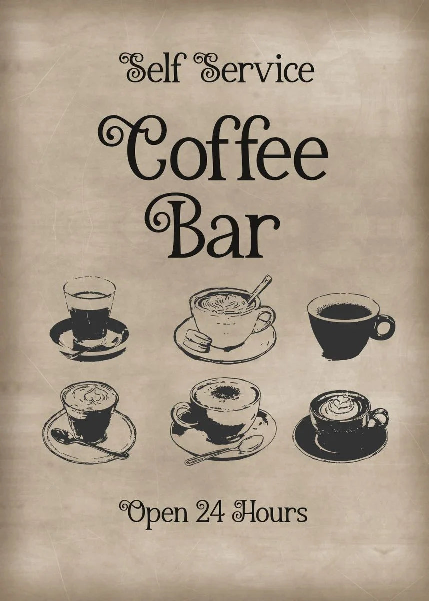 Affiche cuisine vintage café