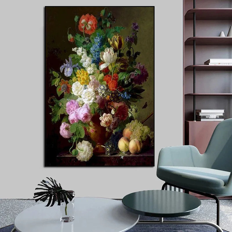 Affiche fleur vintage vase