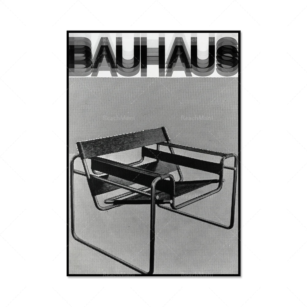 Affiche industrielle bauhaus noir 