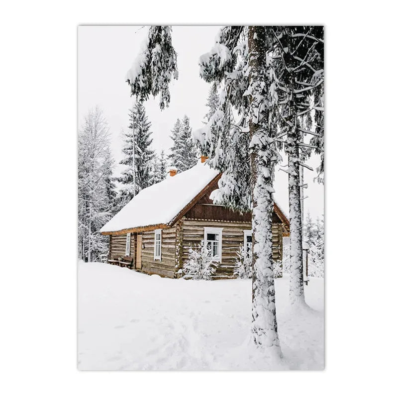 Affiche montagne vintage neige
