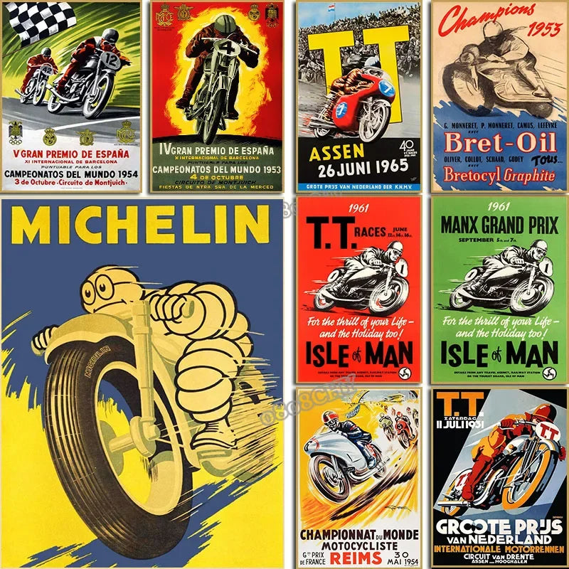 Affiche moto vintage