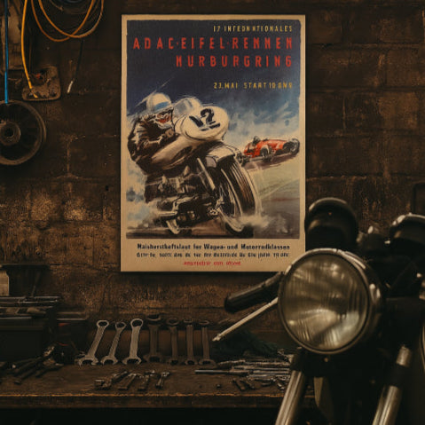 Affiche moto vintage atelier