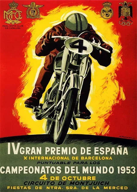 Affiche moto vintage espagne