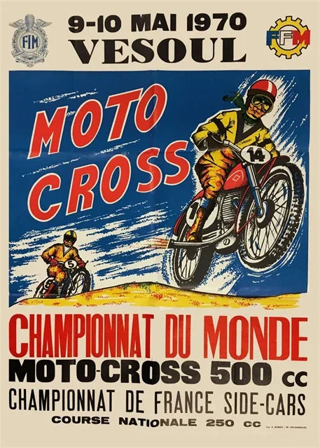 Affiche moto vintage moto cross
