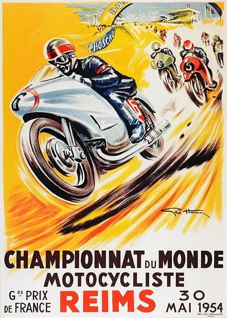 Affiche moto vintage reims