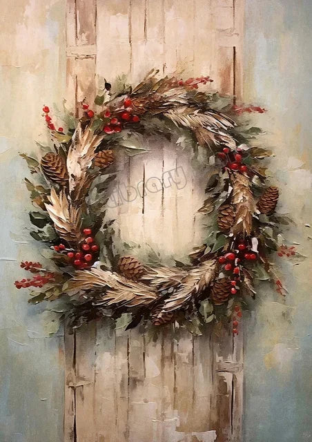 Affiche noel vintage porte