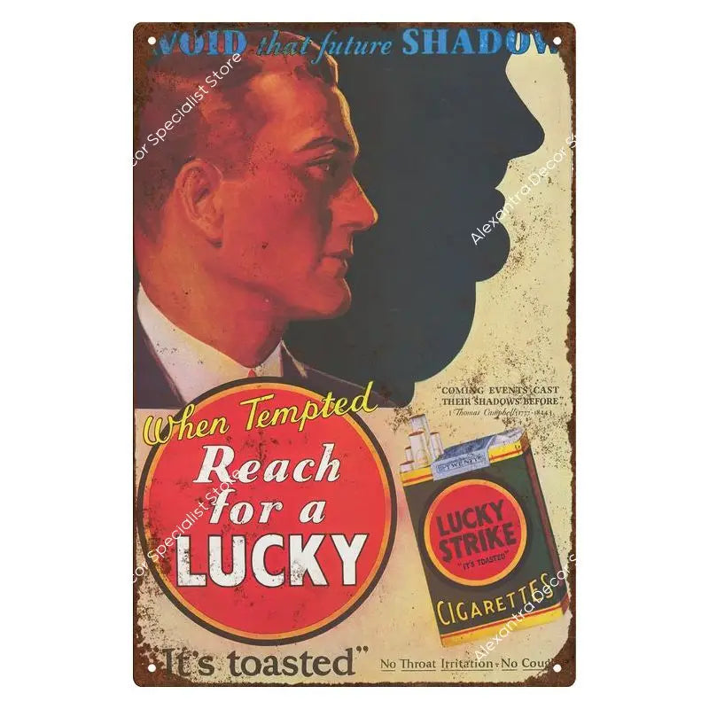 Affiche publicitaire vintage lucky