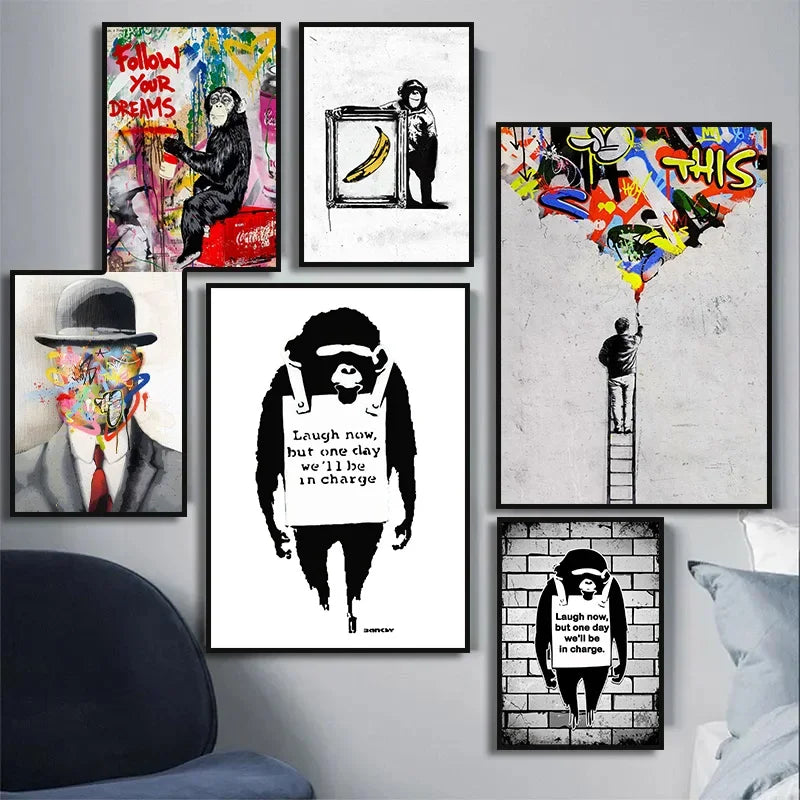 Affiche rétro vintage bansky