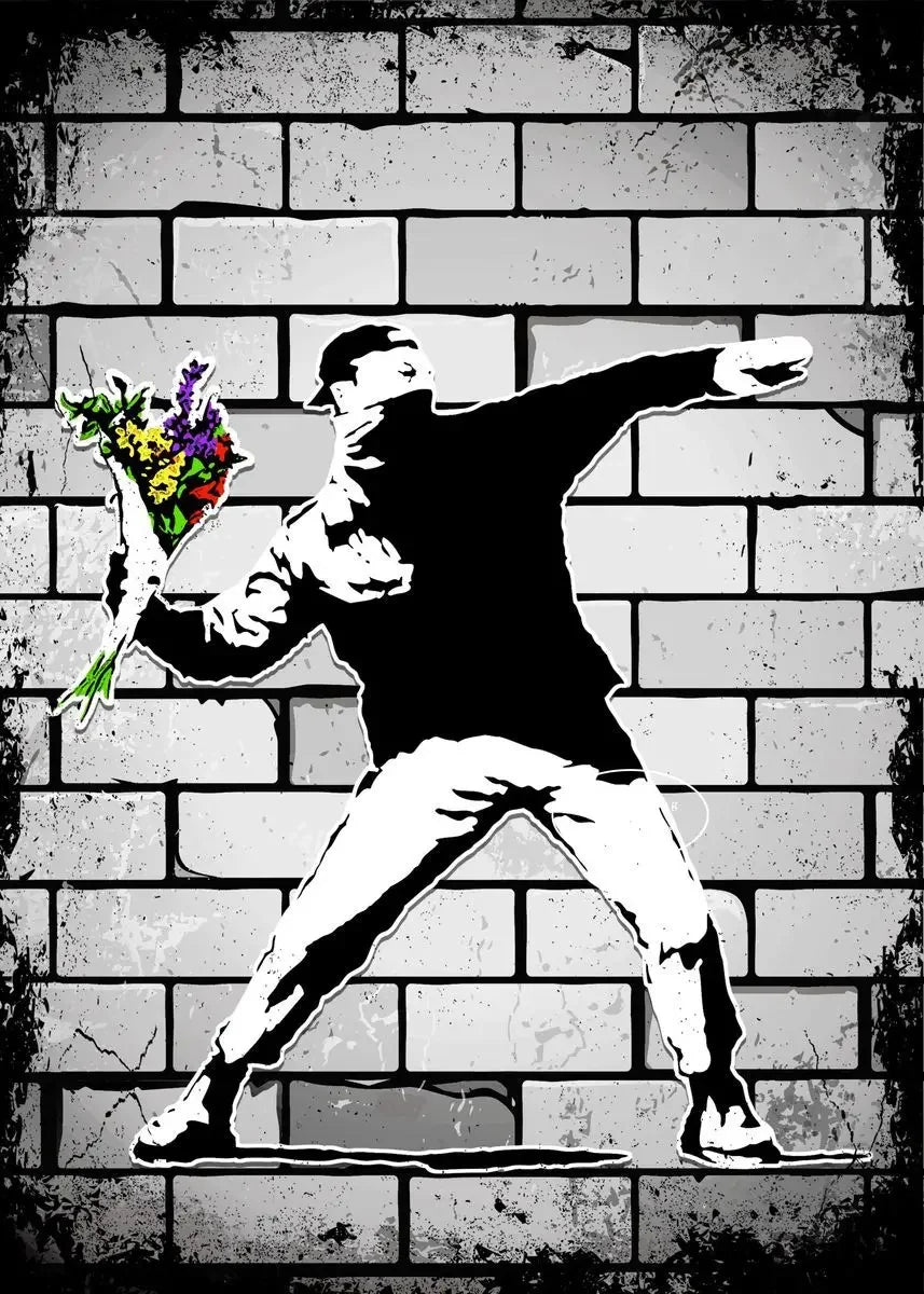 Affiche rétro vintage fleur mur